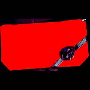 NEW: Lancôme Satin Red and Black Cosmetic Bag.